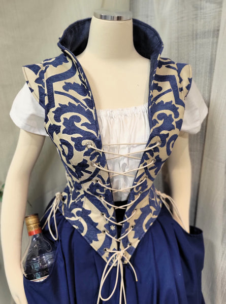 Elizabethan Riding Jacket- Blue and Cream