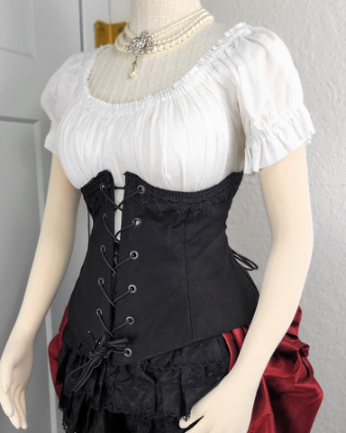 Under Bust Corset - Black with Lace Detail