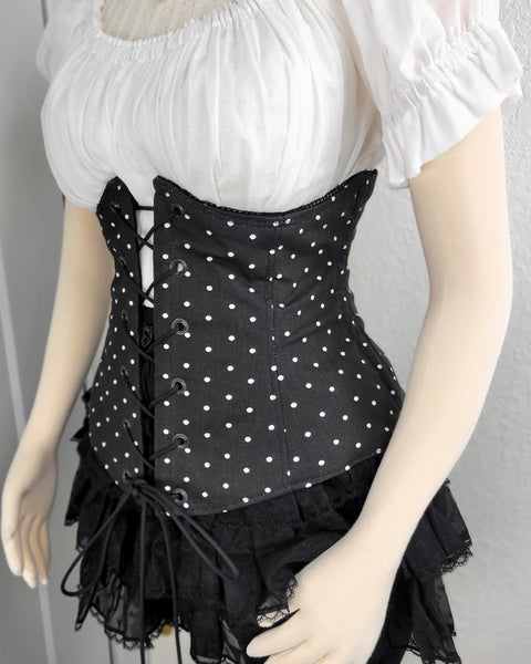 Under Bust Corset - Black with Lace Detail