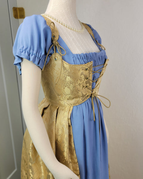 Cropped Gown - Gold Brocade