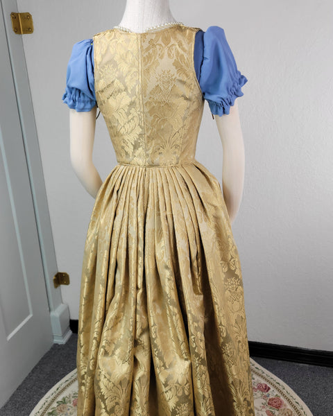 Cropped Gown - Gold Brocade