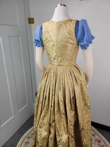 Cropped Gown - Gold Brocade