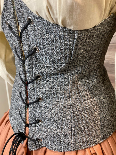 Under Bust Corset - Grey Chenille