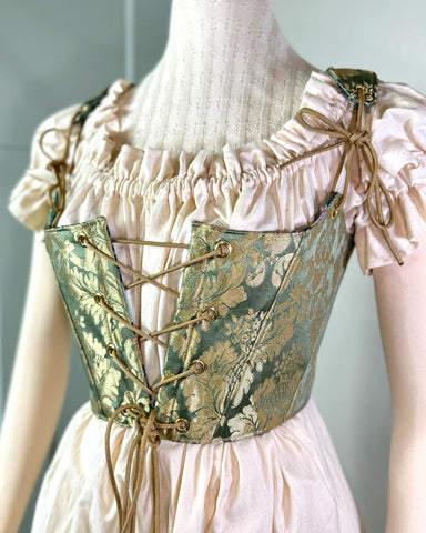 Cropped 18th Century Stays - Silky Brocade - Variety of Colors