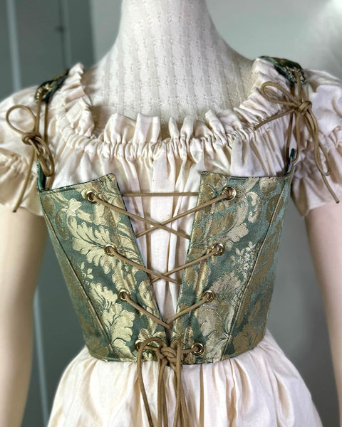 Cropped 18th Century Stays - Silky Brocade - Variety of Colors