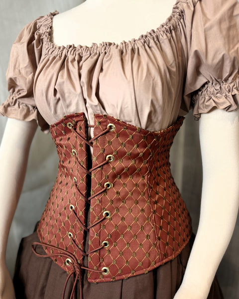 Under Bust Corset - Rust Diamonds