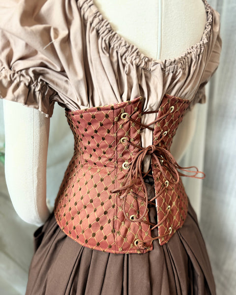 Under Bust Corset - Rust Diamonds