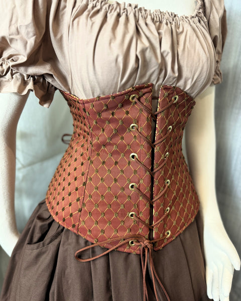 Under Bust Corset - Rust Diamonds