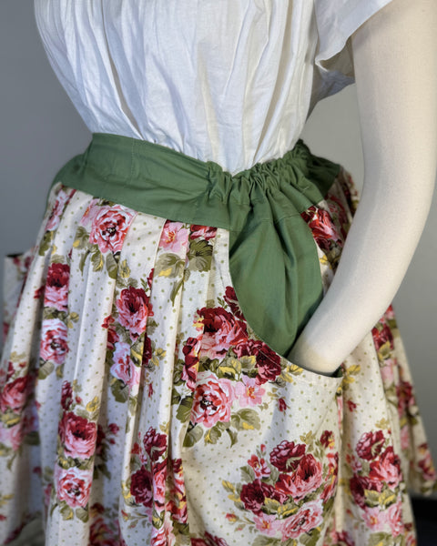 Flirty Length Drawstring Skirt with Pockets - Variety of Floral Prints