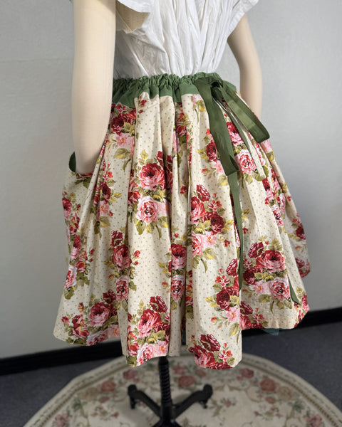 Flirty Length Drawstring Skirt with Pockets - Variety of Floral Prints